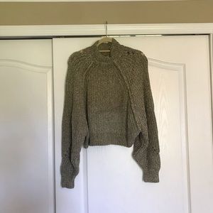 Free People Green Short Turtle Neck